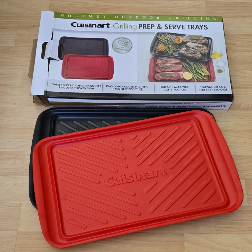Cuisinart 17" Red and Black Prep & Serve Trays